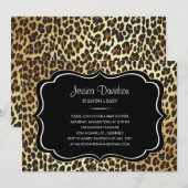 Invitation de baby shower de léopard de poster de (Devant / Derrière)