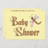 Invitation de baby shower de libellule (Devant / Derrière)