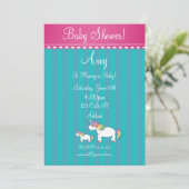 Invitation de baby shower de licorne (Debout devant)