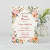 Invitation de Baby shower de Lily de tigre d'aquar (Debout devant)