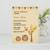 Invitation de Baby shower de Little Hedgehog Rusti (Debout devant)
