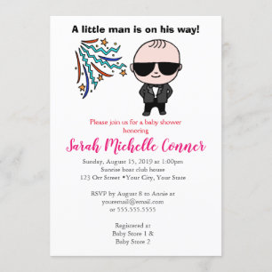 Invitation de Baby shower de Little Man Funny Cute