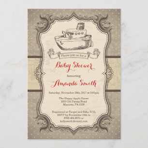 Invitation de Baby shower de livraison Rétro Vinta