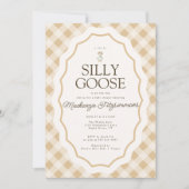 Invitation de Baby shower de l'oie En vichy (Devant)