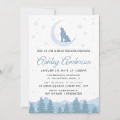 Invitation de baby shower de lune de loup (Devant)