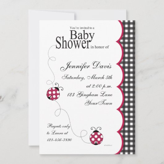 Invitation de baby shower de Madame Bug de guingan (Devant)
