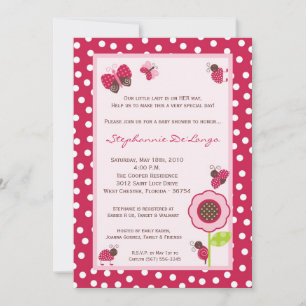 invitation de baby shower de Madame Bug de jardin