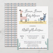 Invitation de baby shower de maman Alpaca de lama (Devant / Derrière)