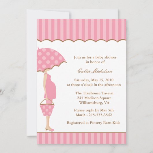 Invitation de baby shower de maman de mod (Devant)