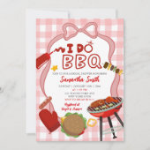 Invitation de baby shower de mariage BBQ Gingham r (Devant)