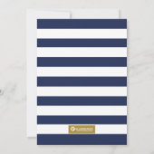 Invitation de baby shower de marine et d'or, bébé (Dos)