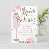 Invitation de Baby Shower de Mimosa de Champagne d (Debout devant)