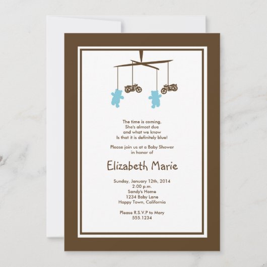 Invitation de baby shower de moto (Devant)