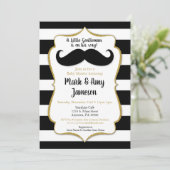 Invitation de Baby shower de moustache bandes hori (Debout devant)