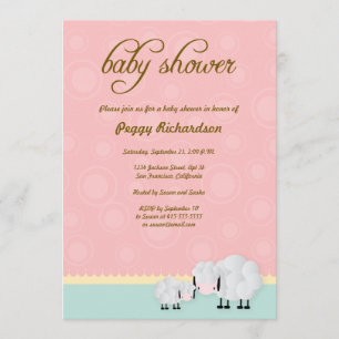 Invitation de baby shower de moutons de maman et