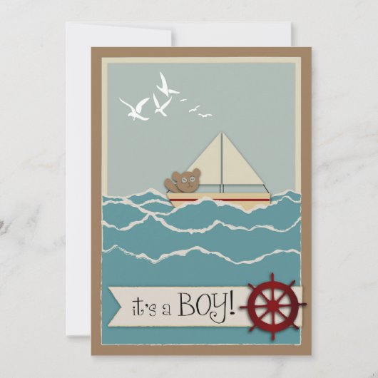 Invitation de baby shower de navigation (Devant)