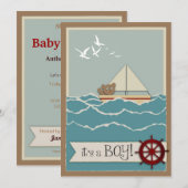 Invitation de baby shower de navigation (Devant / Derrière)