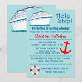 Invitation de Baby shower de navire saint personna (Devant / Derrière)