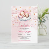 Invitation de baby shower de neuf filles Cloud (Debout devant)