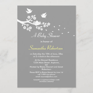 Invitation de baby shower de nid d'oiseaux