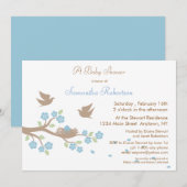 Invitation de baby shower de nid d'oiseaux (Devant / Derrière)