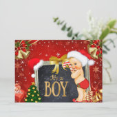 Invitation de baby shower de Noël avec un cru (Debout devant)