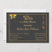 Invitation de baby shower de Noël avec un cru (Dos)