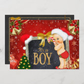 Invitation de baby shower de Noël avec un cru (Devant / Derrière)