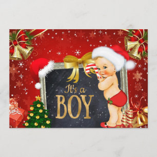 Invitation de baby shower de Noël avec un cru