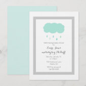 Invitation de baby shower de nuage de pluie (Devant / Derrière)