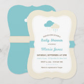 Invitation de Baby shower de nuage Turquoise (Devant / Derrière)