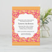Invitation de baby shower de Paisley - orange (Debout devant)