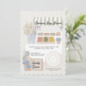 Invitation de Baby shower de panier cultivé locale (Debout devant)