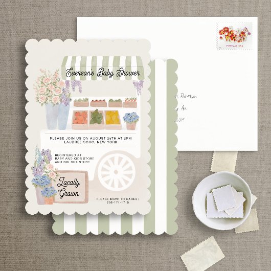 Invitation de Baby shower de panier cultivé locale