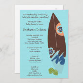 invitation de baby shower de panneaux de surf de (Devant / Derrière)
