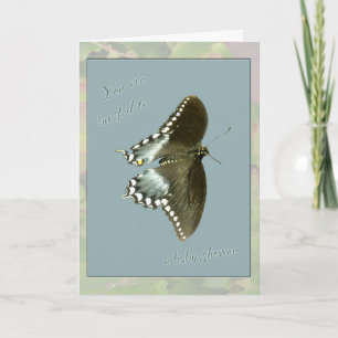 Invitation de baby shower de papillon