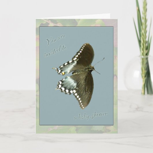 Invitation de baby shower de papillon (Devant)