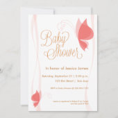 Invitation de baby shower de papillon (Devant)