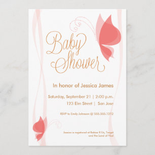 Invitation de baby shower de papillon
