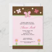 Invitation de baby shower de papillon (Devant)