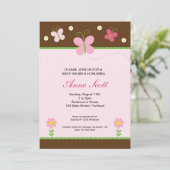 Invitation de baby shower de papillon (Debout devant)