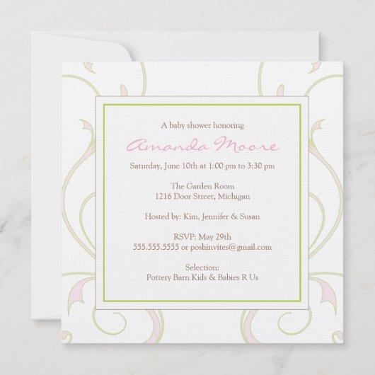 Invitation de baby shower de papillon (Dos)