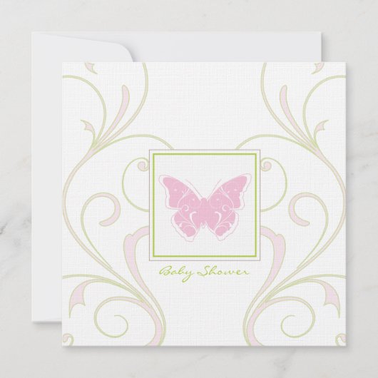 Invitation de baby shower de papillon (Devant)
