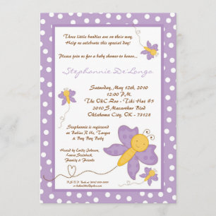 invitation de baby shower de papillon de Purpl du
