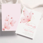 Invitation de Baby shower de papillon rose