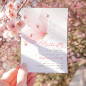 Invitation de Baby shower de papillon rose