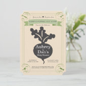 Invitation de baby shower de paquet de graine (Debout devant)