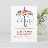 Invitation de baby shower de parapluie (Debout devant)