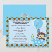 Invitation de baby shower de parapluie de birdie (Devant / Derrière)