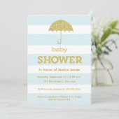 Invitation de baby shower de parapluie de parties (Debout devant)